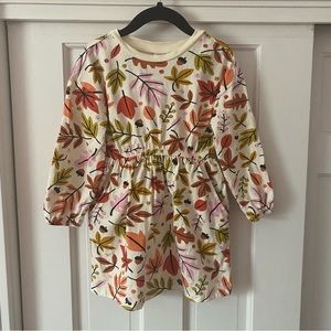 Hanna Andersson Fall Foliage Print Balloon Sleeve Dress In Cotton Jersey